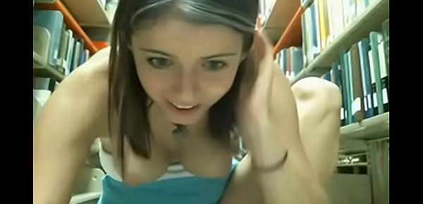  Horny teen masturbates in the library - Pornmaki.com